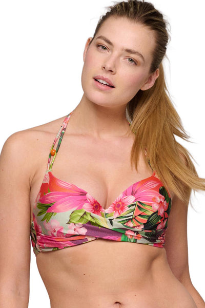 Marie Jo Swim Norma Jeanne Padded Plunge Bikini Top, Tropical Sunset (1008016)