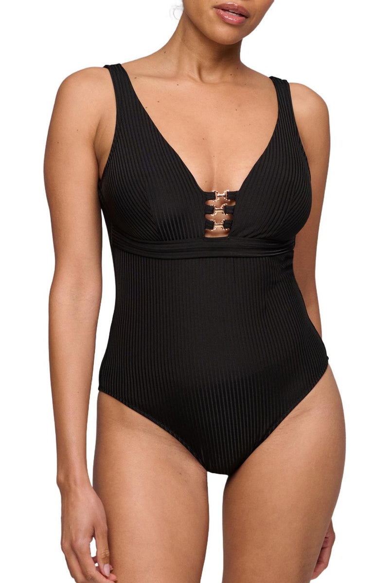 Marie Jo Swim Emly Wireless Plunge Swimsuit, Black (1007731)