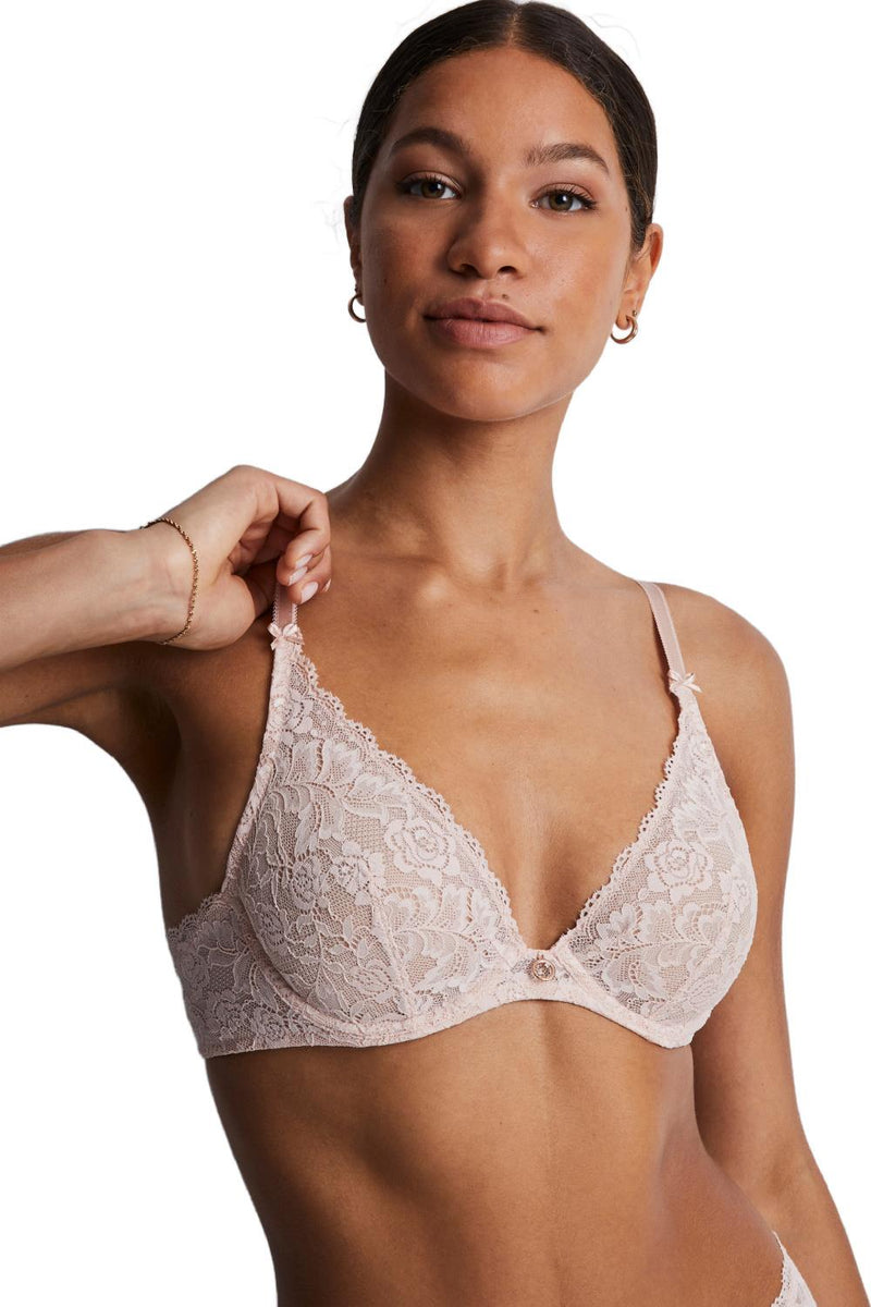 Aubade Rosessence Underwired Triangle Plunge Bra, Nude d’Été (2KF12)