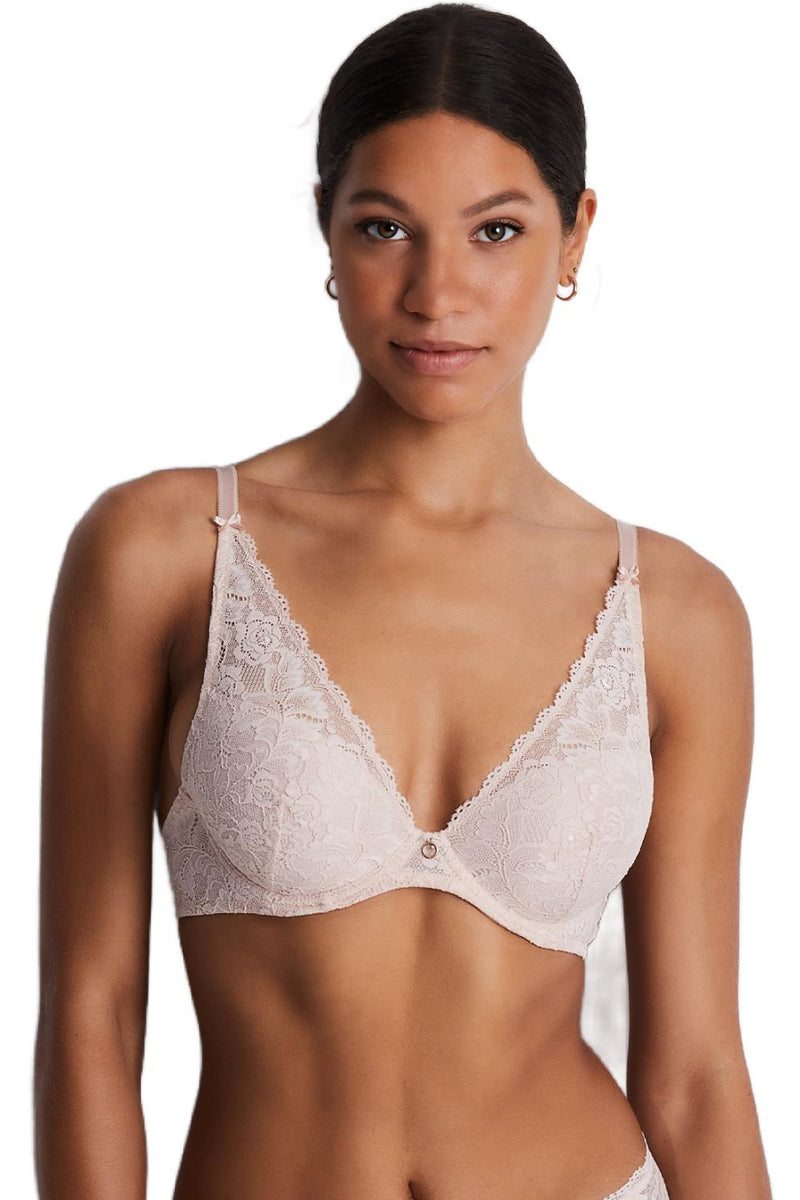 Aubade Rosessence Shoulder Plunge Push-Up Bra, Nude d’Été (2KN81)