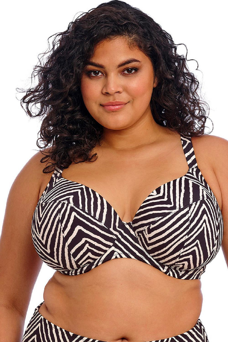 Elomi Swim Fiji Falls Plunge Bikini Top, Black (ES802602)