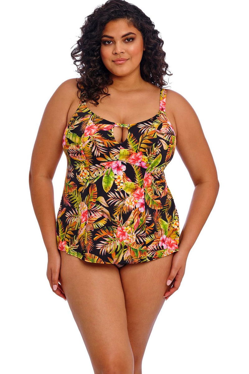 Elomi Tiger Valley Non Wired Moulded Tankini Top, Black (ES802361)