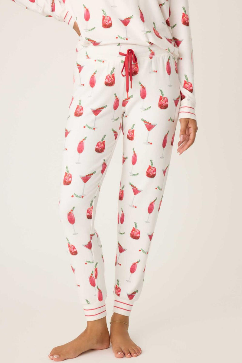 PJ Salvage Cranberries & Cocktails Jogger Pant, Ivory (RPCCP)