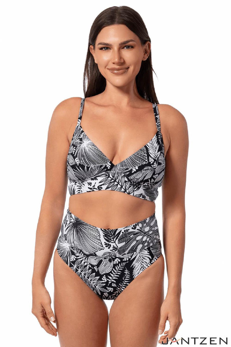 Jantzen Forest Blast Cecile Midkini Top, Black (JZ25020B)