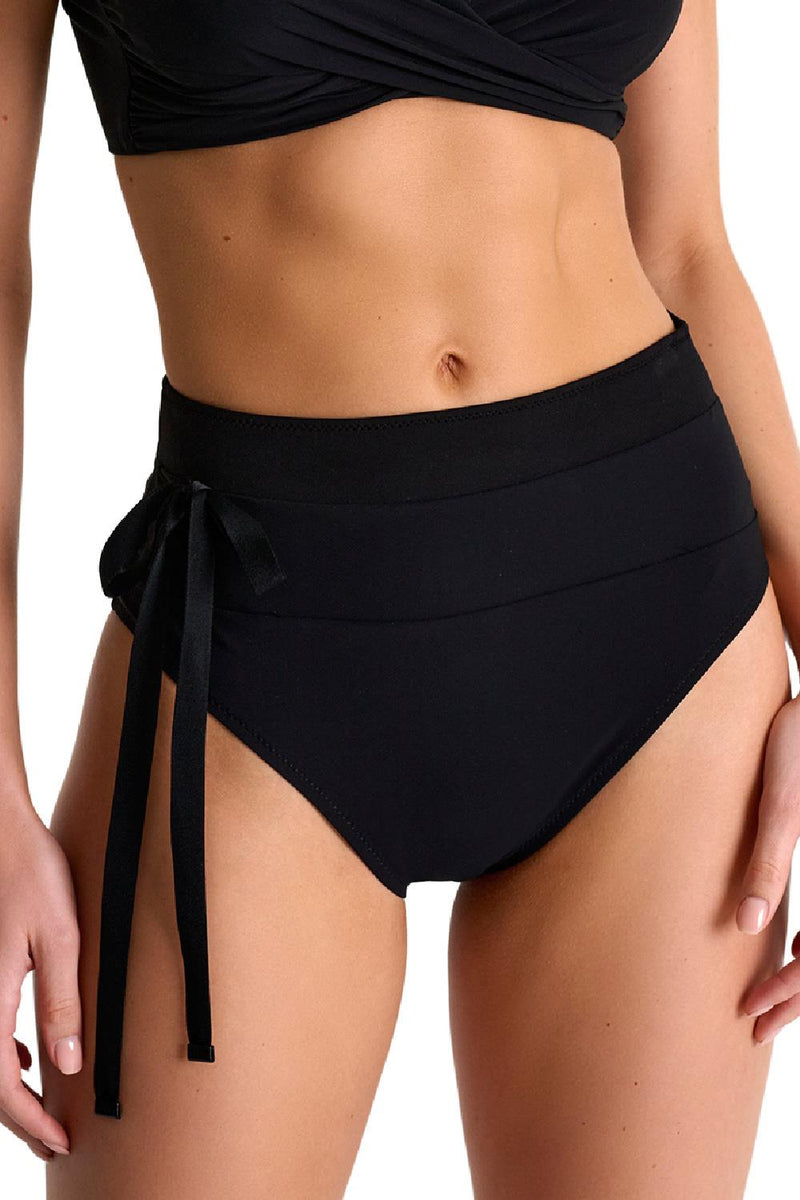 Shan Classic High Waist Bikini Bottom, Black (42560-37)