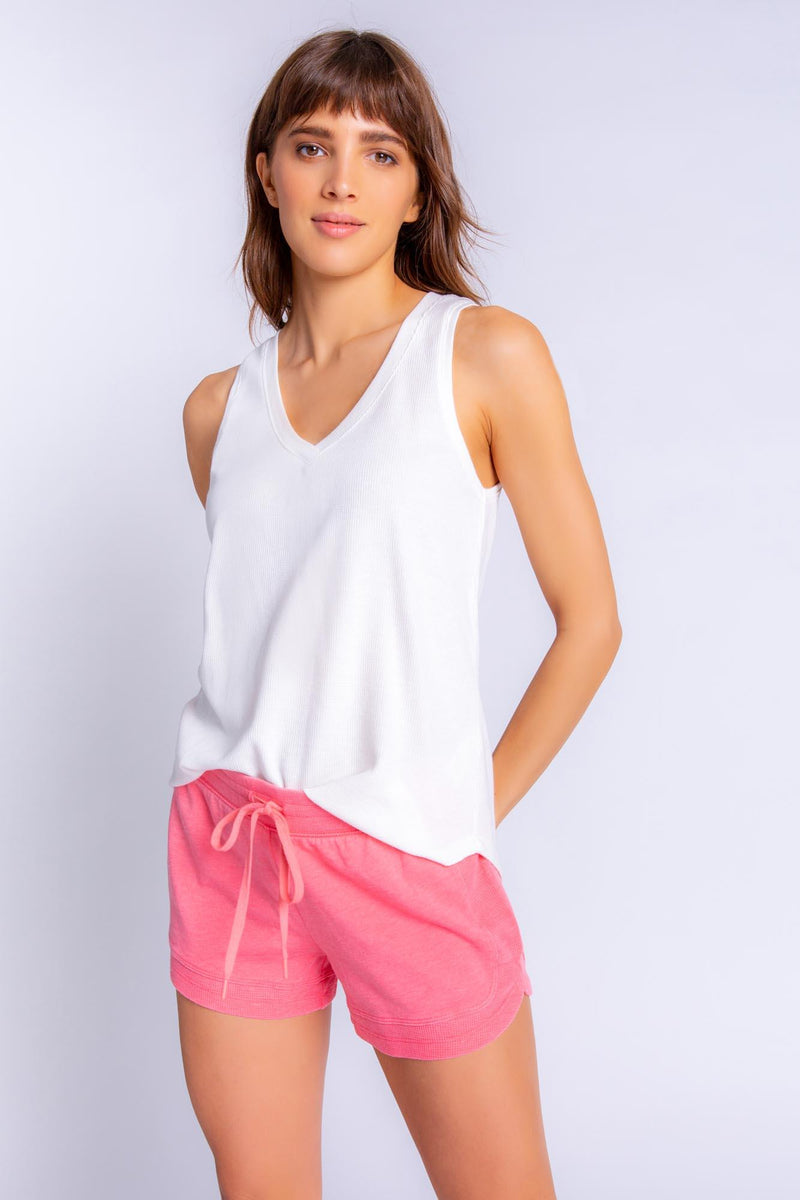 PJ Salvage V-neck Tank Top, Ivory (RYELTK)