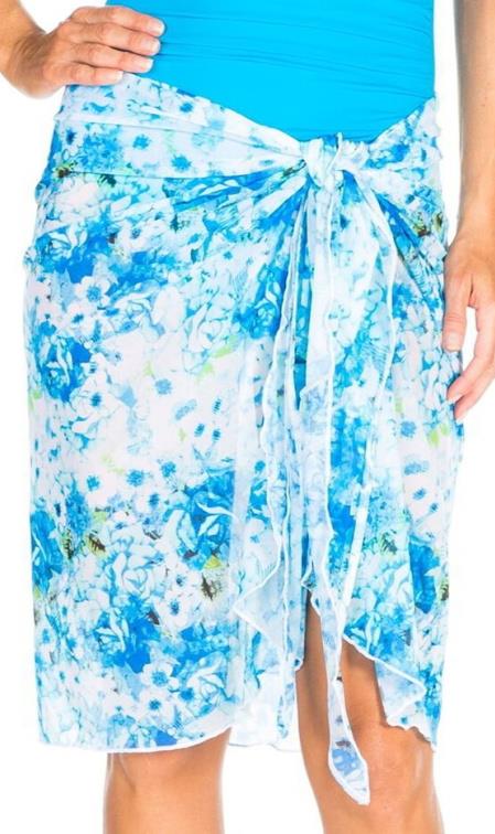 TOGS Summer Rose Mesh Wrap Skirt, Blue Floral (1878689)