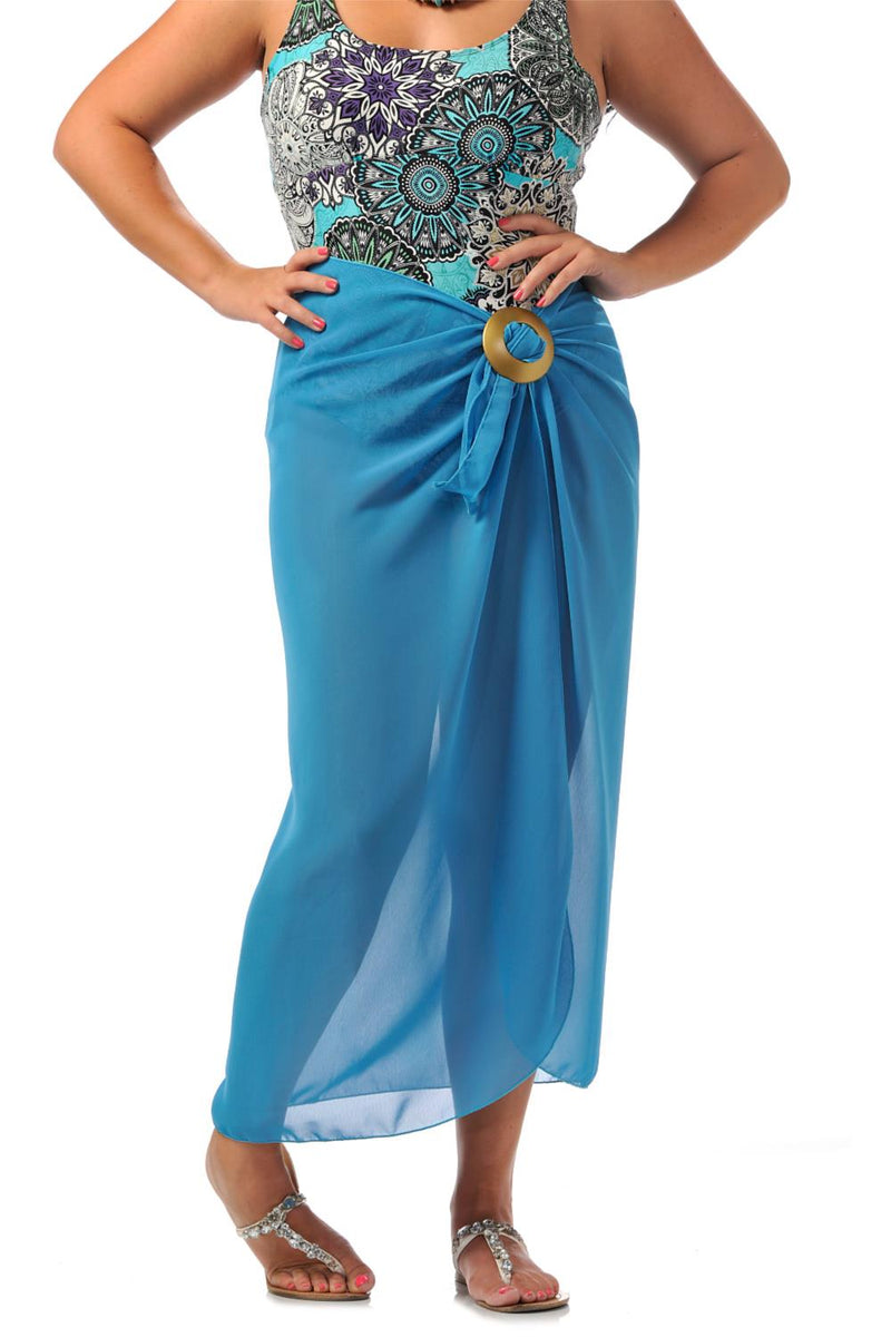 Rapz Long Georgette Pareo, Turquoise (4100G)